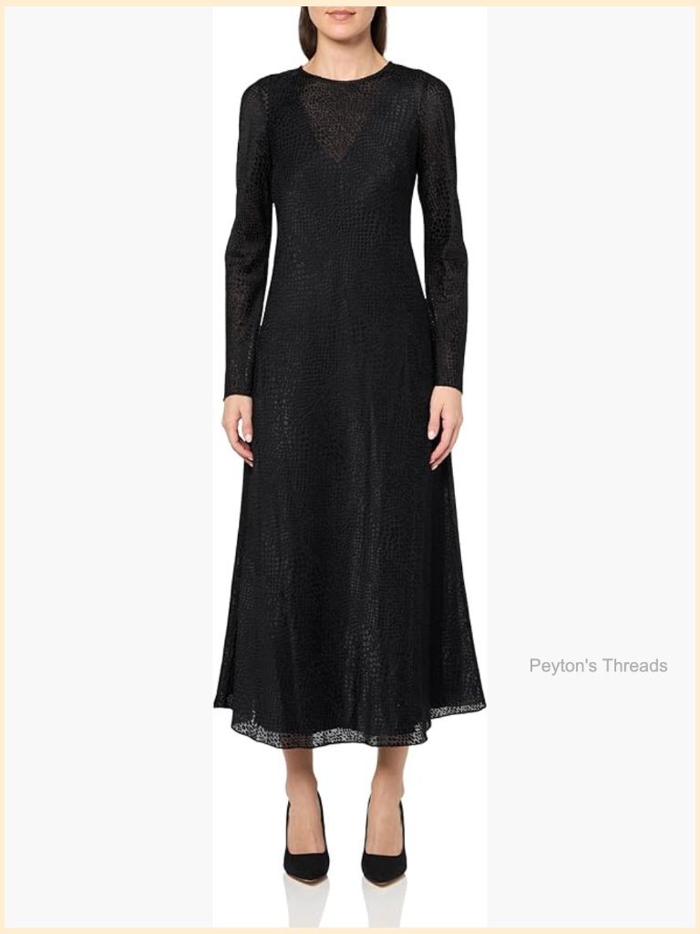 Silk A-Line Midi Dress With Zipper Closure